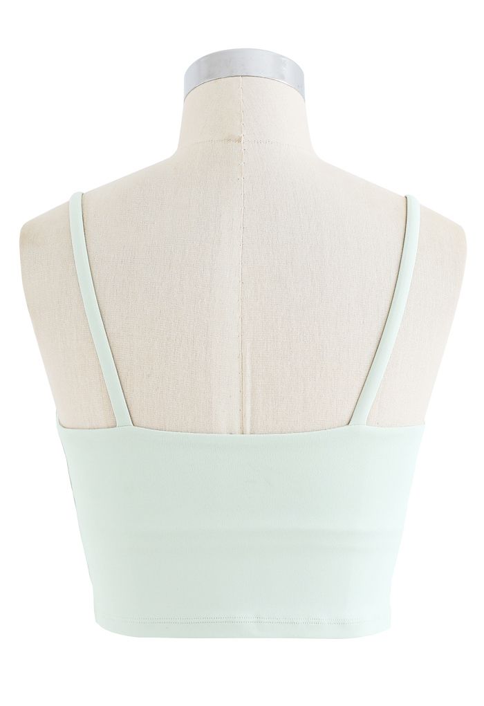 Crossover Ruched Low-Impact Sports Bra in Mint