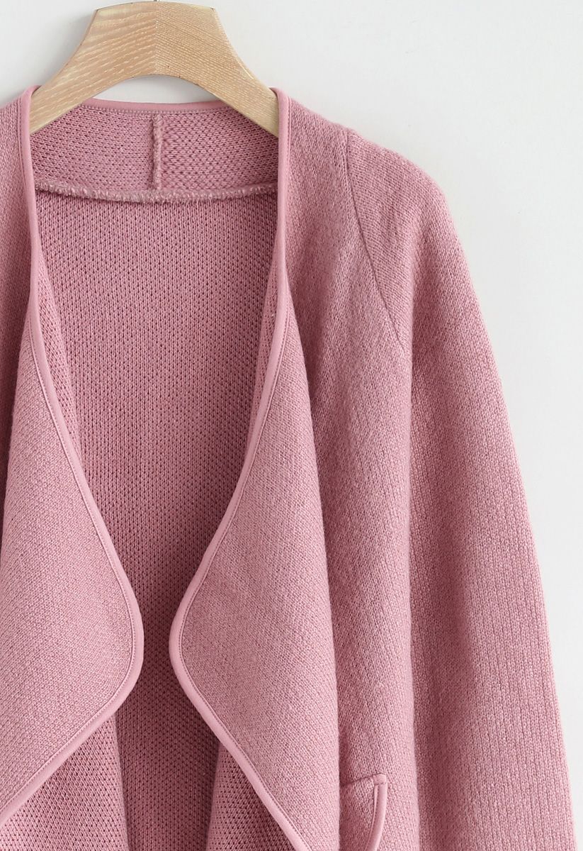 Einfach gestrickt - Claret offener Mantel in Pink