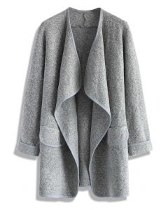 Einfach gestrickt - Claret offener Mantel in Grau