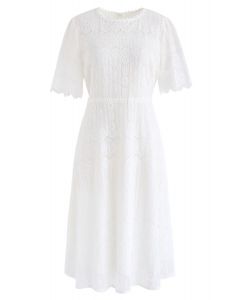 Dream Maker Lace Midi-Kleid in Weiß
