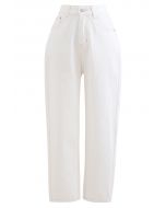 Cropped-Jeans mit geradem Bein in Weiß